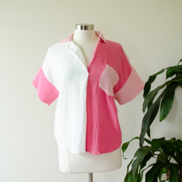 Entro Color block oversized Cotton Tunic NWT - Picture 3 of 7